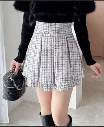 INGNI 체크 무늬 플레어 스커트