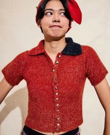 얀얀 니트 가디건 반팔