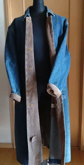 [ 새상품급 ] INGEBORG 데님 코듀로이 롱 자켓