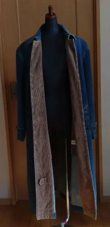 [ 새상품급 ] INGEBORG 데님 코듀로이 롱 코트