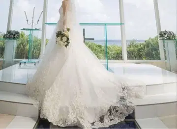 웨딩 드레스 A라인 자수 레이스