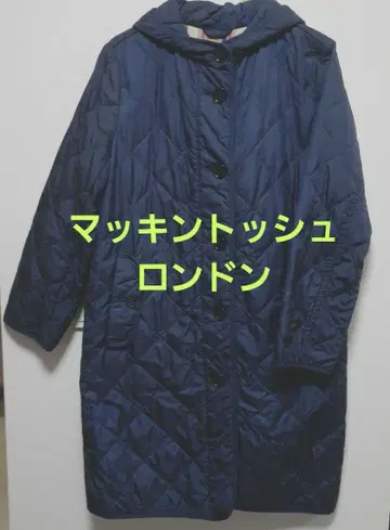 매킨토시 런던 퀼팅 코트 네이비 후디드 코트