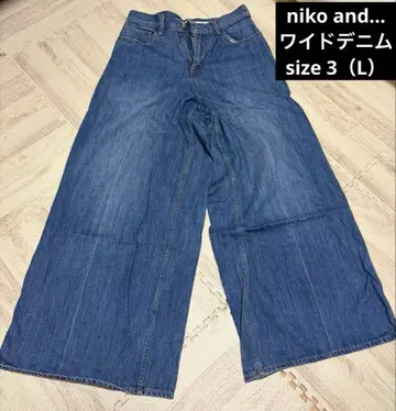 NIKO AND - 와이드 팬츠 사이즈 3 데님 블루