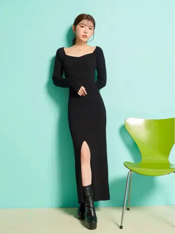 다리치 Darich 니트 롱 원피스 슬릿