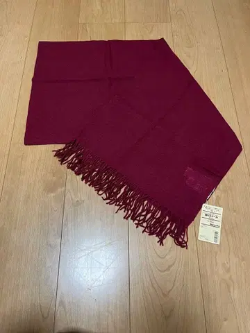 새상품 무인양품 캐시미어 100% 직조 스톨 버건디