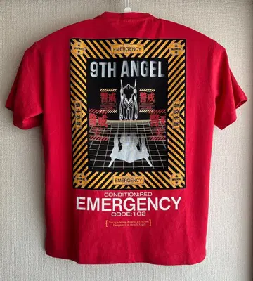 에반게리온 x GU 콜라보 T셔츠 레드 남성용 L