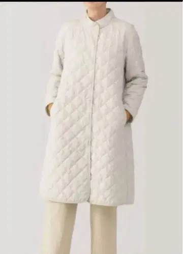 무인양품 새상품 여성 워셔블 솜 퀼팅 코트 여성 M 아이보리 화이트