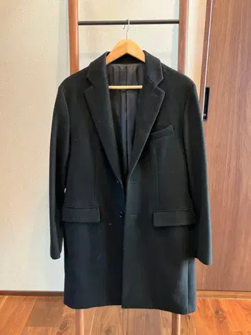 UNION STATION 블랙 체스터 코트 L