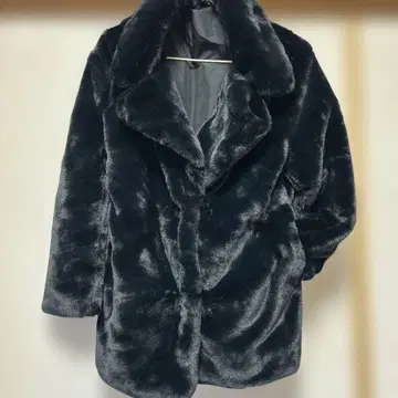 H&M 퍼 자켓 블랙 M