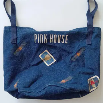 PINK HOUSE 데님 네이비 버킷백