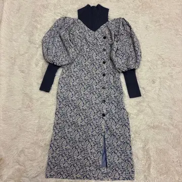 새상품급 머큐리 듀오 MERCURYDUO 꽃 패턴 니트 원피스 M 사이즈