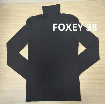 [하자 있음] FOXEY 울 터틀넥 니트 블랙 38