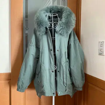 스콧 클럽 민트 그린 퍼 자켓 아우터 M~L