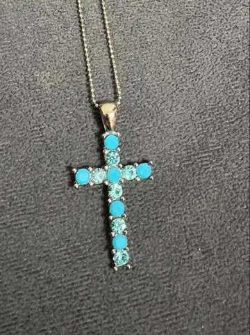 거의 미사용 SV925 체인 크로스 목걸이 여성용 십자가 가격 인하