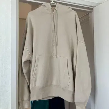 NAT 시걸 디렉션 베이지 속기모 후드 부착 후드티