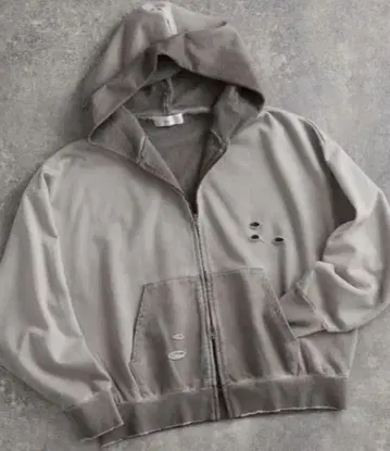 빈티지 메이크 디자인 헤비웨이트 더블 지퍼 후드티