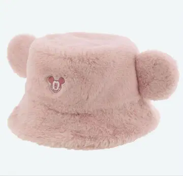미키 귀 달린 핑크 모자 TDL TDS 한정판 퍼 버킷햇