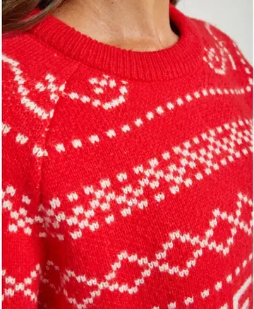 자자사이즈 로고 빨간색 니트