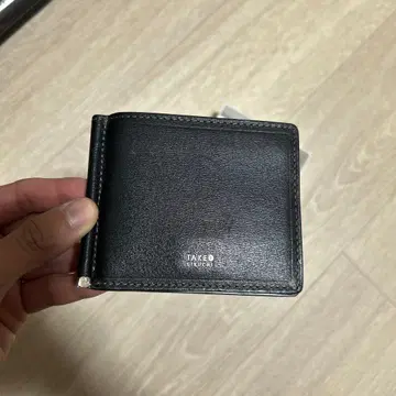 TAKEO KIKUCHI 블랙 가죽 머니클립