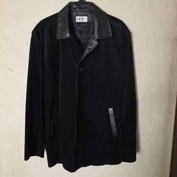 블랙 스웨이드 가죽 자켓