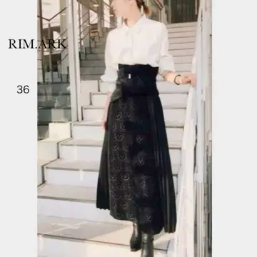 RIM.ARK 사이드 플리츠 롱 스커트 [ 36 ] 블랙