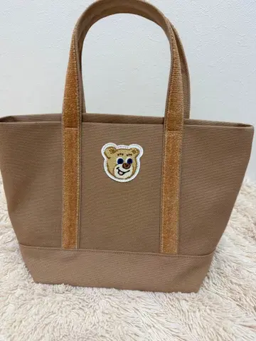 페이러 LOVEARY 곰 자수 토트백 베이지