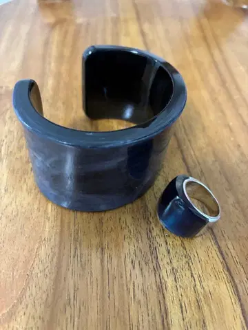 팔찌와 반지 세트 네이비 마블