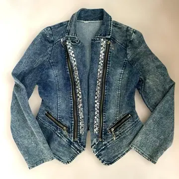 새상품급 y2k 데님 자켓 비쥬 장식