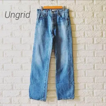 Ungrid 24 하이웨스트 와이드 스트레이트 데님 팬츠 일본제