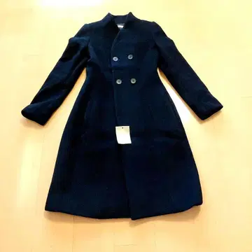 EPoca 블랙 노카라 롱 코트