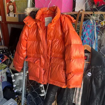 프리미엄 다운 자켓 S 오렌지