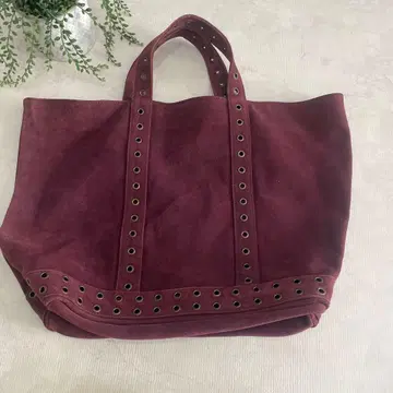 바네사브루노 가죽 펀칭 스웨이드 토트백