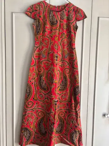 자바 사라사 핸드메이드 재단 롱 드레스