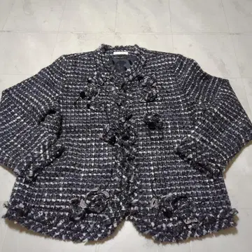 트위드 플라워 모티브 자켓