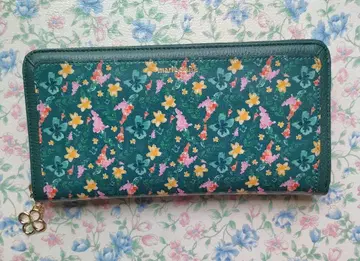 꽃무늬 장지갑 네잎클로버 참 포함