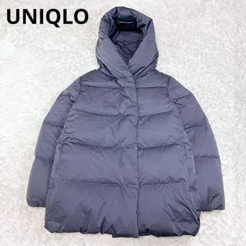 새상품급 유니클로 파우더 다운 숏코트 그레이 M