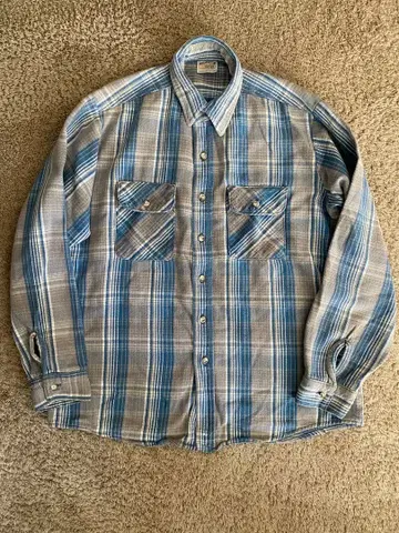 최고의 배색 90s FIVE BROTHER 체크 무늬 플란넬 셔츠