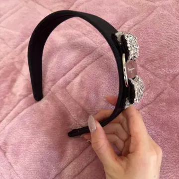 페라가모 스톤 장식 리본 머리띠