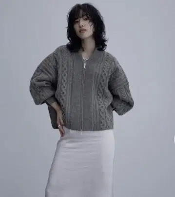 ADAM ET ROPE' [ 지속가능성 ] 리사이클 울 ZIP 가디건