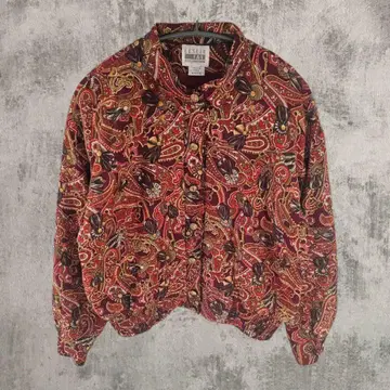 80~90s USA 페이즐리 올 패턴 셔츠 아우터 여성용