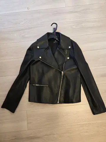 폴 스미스 블랙 램 가죽 라이더 자켓