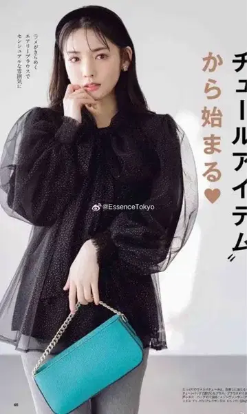 [apuweiser-riche] 라메 튤 보타이 블라우스