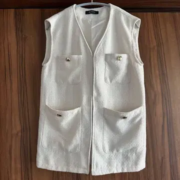 [ nano universe ] 트위드 베스트 지레 골드 버튼