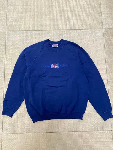 L 네이비 래글런 맨투맨 트레이닝복 국기 잉글랜드 자수 90s