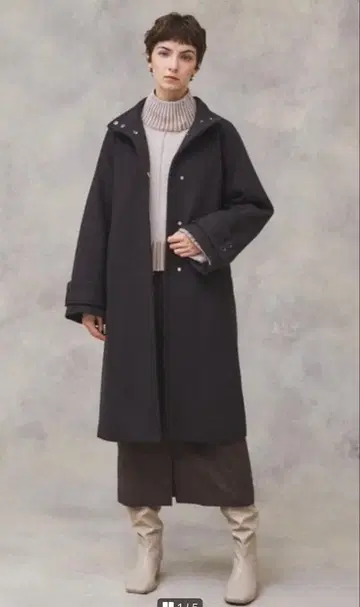 PUBLIC TOKYO 캐시미어 실크 혼방 스탠드 카라 코트