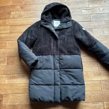 오션 퍼시픽 충전솜 후드 부착 코트 롱 코트 여성용 블랙 M