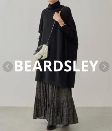 비어즐리 빅 롱 터틀넥 니트 블랙 새상품급