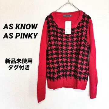 2488M [ 새상품 ] 아즈노아즈 긴팔 니트 스웨터 상의 깅엄 체크