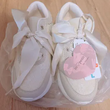 아오키 미사코 시마무라 레이스 사용 스니커즈 베이지 L