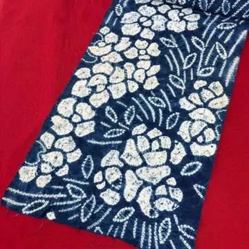 네이비 나염 시보리 유카타 옷감 네이비 나염 시보리 천 미사용품